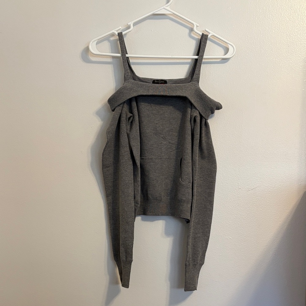 Vintage Y2K Cotton Blend Baby Tee Style Crop Sweatshirt